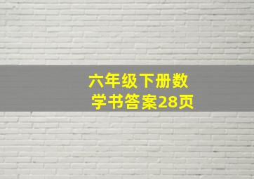 六年级下册数学书答案28页