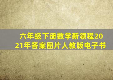 六年级下册数学新领程2021年答案图片人教版电子书