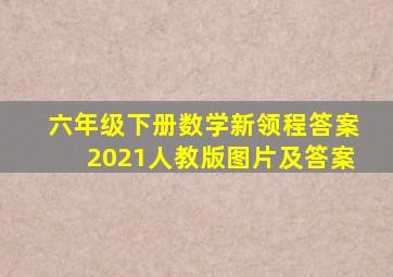 六年级下册数学新领程答案2021人教版图片及答案