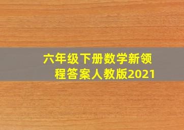 六年级下册数学新领程答案人教版2021