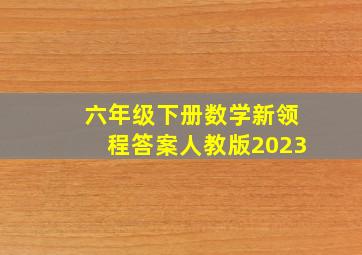 六年级下册数学新领程答案人教版2023