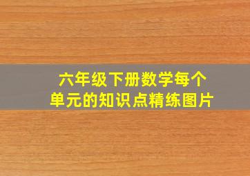 六年级下册数学每个单元的知识点精练图片