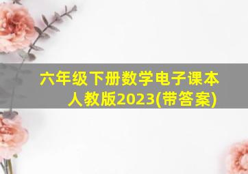 六年级下册数学电子课本人教版2023(带答案)