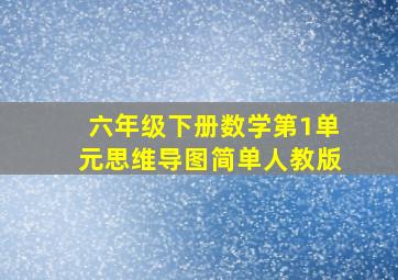 六年级下册数学第1单元思维导图简单人教版