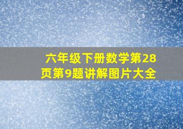 六年级下册数学第28页第9题讲解图片大全