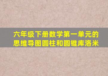 六年级下册数学第一单元的思维导图圆柱和圆锥库洛米