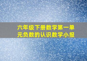 六年级下册数学第一单元负数的认识数学小报