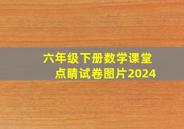 六年级下册数学课堂点睛试卷图片2024