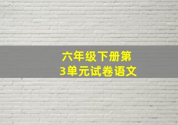 六年级下册第3单元试卷语文