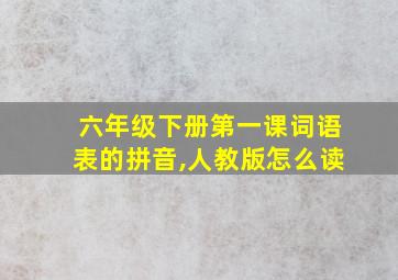 六年级下册第一课词语表的拼音,人教版怎么读