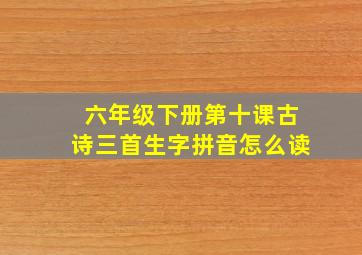 六年级下册第十课古诗三首生字拼音怎么读