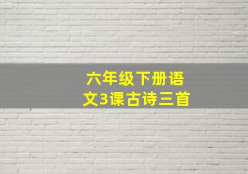 六年级下册语文3课古诗三首