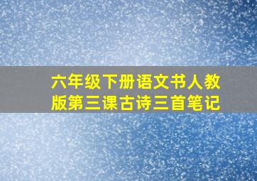 六年级下册语文书人教版第三课古诗三首笔记