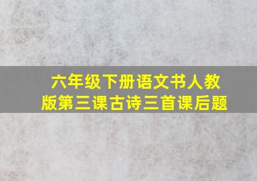 六年级下册语文书人教版第三课古诗三首课后题