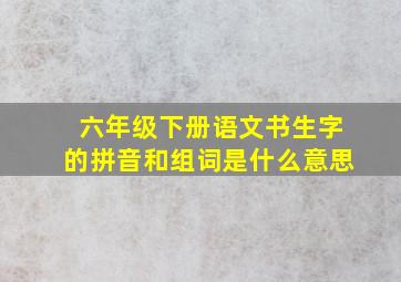 六年级下册语文书生字的拼音和组词是什么意思