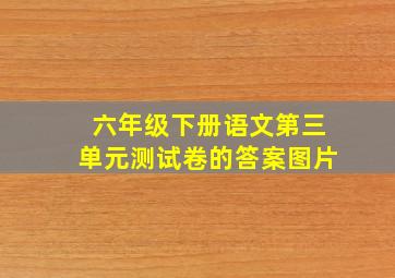 六年级下册语文第三单元测试卷的答案图片