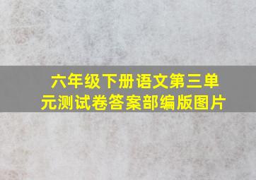 六年级下册语文第三单元测试卷答案部编版图片