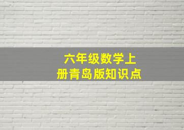 六年级数学上册青岛版知识点