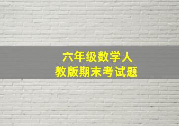 六年级数学人教版期末考试题