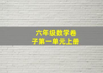 六年级数学卷子第一单元上册