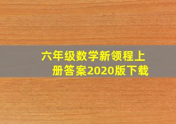 六年级数学新领程上册答案2020版下载