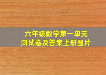 六年级数学第一单元测试卷及答案上册图片