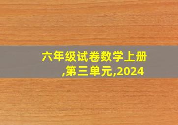 六年级试卷数学上册,第三单元,2024