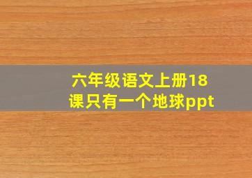 六年级语文上册18课只有一个地球ppt