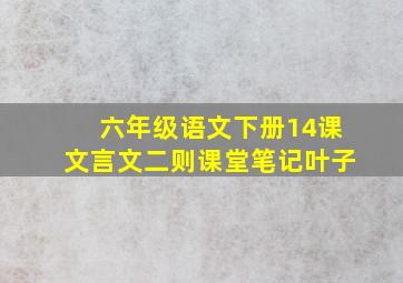 六年级语文下册14课文言文二则课堂笔记叶子