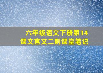 六年级语文下册第14课文言文二则课堂笔记