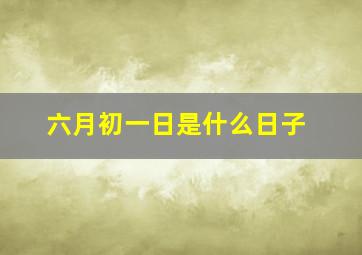 六月初一日是什么日子