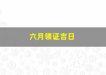 六月领证吉日