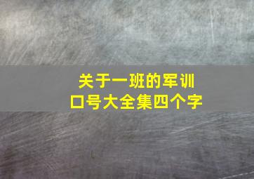 关于一班的军训口号大全集四个字