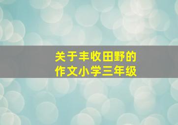 关于丰收田野的作文小学三年级