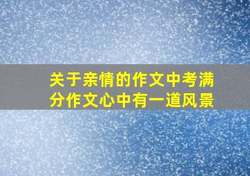 关于亲情的作文中考满分作文心中有一道风景