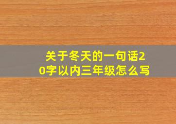 关于冬天的一句话20字以内三年级怎么写