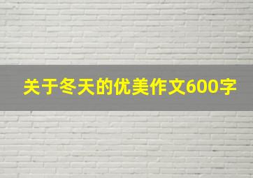 关于冬天的优美作文600字