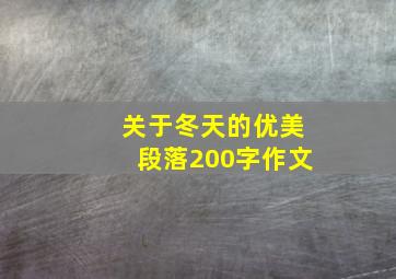 关于冬天的优美段落200字作文