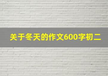 关于冬天的作文600字初二