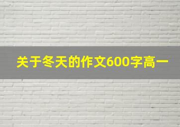 关于冬天的作文600字高一