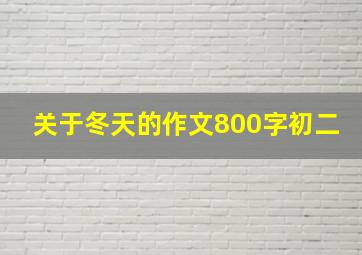 关于冬天的作文800字初二