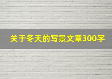 关于冬天的写景文章300字