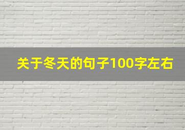 关于冬天的句子100字左右