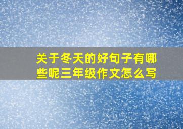 关于冬天的好句子有哪些呢三年级作文怎么写