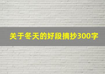 关于冬天的好段摘抄300字