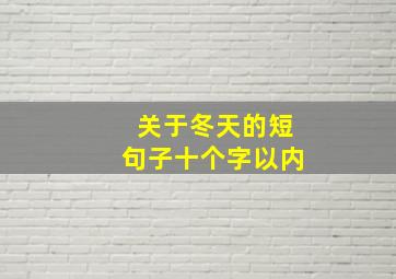 关于冬天的短句子十个字以内