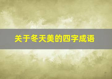 关于冬天美的四字成语