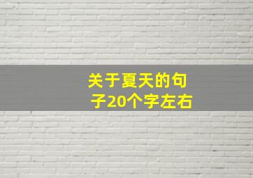 关于夏天的句子20个字左右