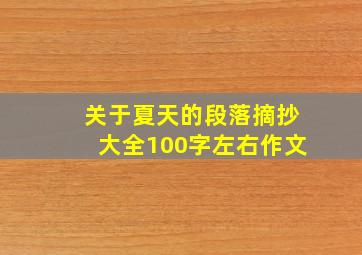 关于夏天的段落摘抄大全100字左右作文