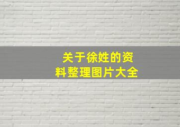 关于徐姓的资料整理图片大全